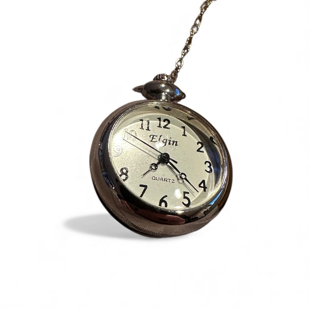 Vintage Elgin Gold Diary with Pocket Watch Design Miniature Clock - Picture 3 of 8